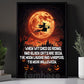 Halloween Witch & Black Cat Canvas Painting, When Witches Go Riding Wall Art Decor, Spooky Season Poster Gift For Witch Lovers