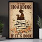 Funny Reading Girl Canvas Painting, It's Not Hoarding If It's Book Wall Art Decor, Poster Gift For Reading Lovers
