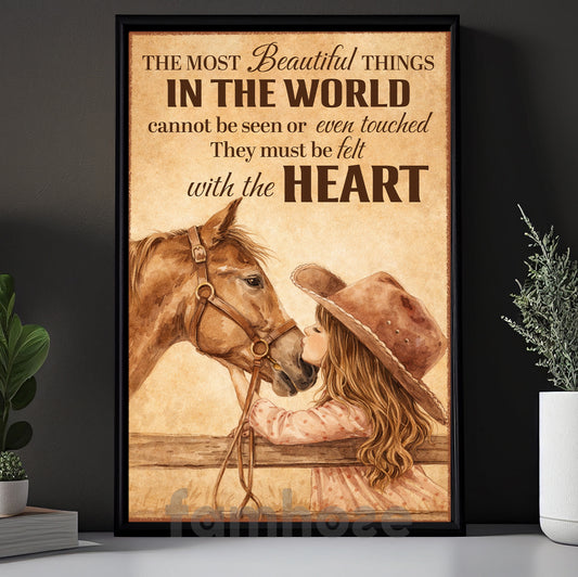 Horse Riding Girl Canvas Painting, The Most Beautiful Things In The World Wall Art Decor, Poster Gift For Horse Girl