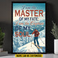 Personalized Skiing Man Canvas Painting, I Am The Master Of My Fate Wall Art Decor, Poster Gift For Skiing Lovers