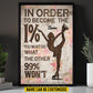 Personalized Motivational Ice Skating Girl Canvas Painting, In Order To Become The 1% You Must Do What The Other 99% Won't, Sports Wall Art Decor, Poster Gift For Ice Skating Lovers