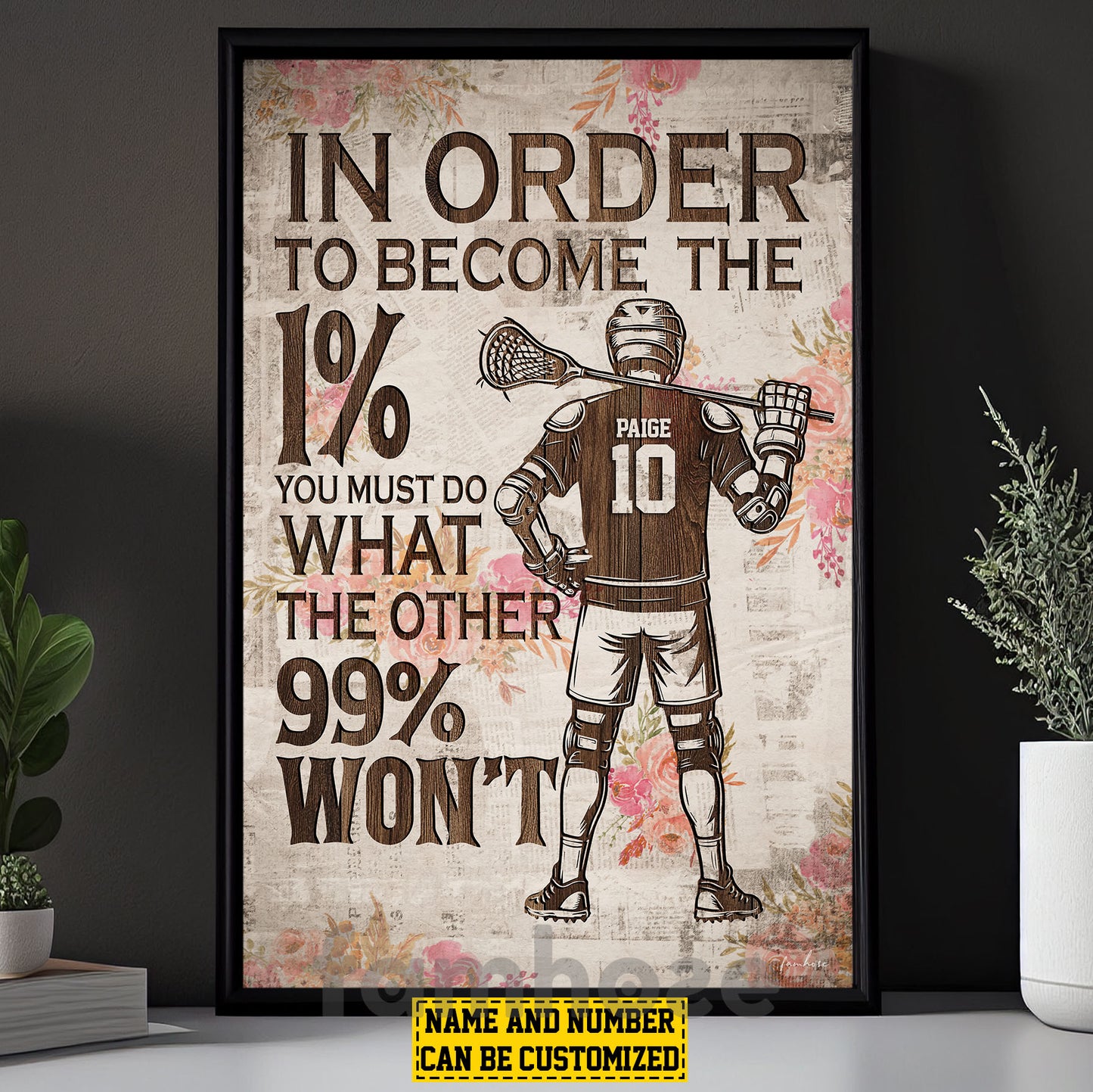 Personalized Lacrosse Man Canvas Painting, In Order To Become The 1% Sports Wall Art Decor, Poster Gift For Lacrosse Lovers
