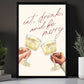 Eat Drink And Be Merry, Christmas Canvas Painting, Xmas Wall Art Decor - Christmas Poster Gift