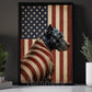 July 4th Pitbull Dog USA Flag Canvas Painting, Freedom Guardian Wall Art Decor, Independence Day Poster Gift For Pitbull Lover