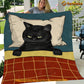 Cool Cat Blanket, Black Cat With The Beautiful Eyes Fleece Blanket - Sherpa Blanket Gift For Cat Lover, Cat Owners