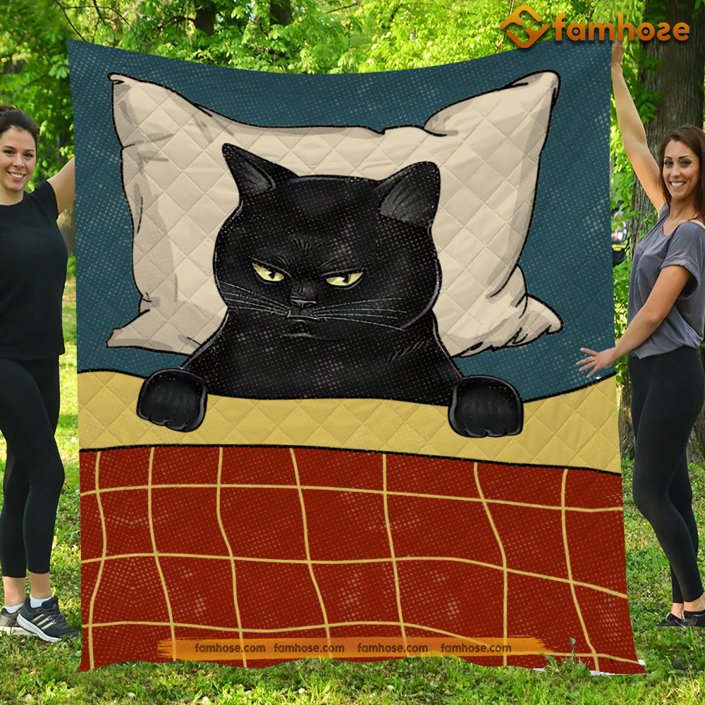 Cool Cat Blanket, Black Cat With The Beautiful Eyes Fleece Blanket - Sherpa Blanket Gift For Cat Lover, Cat Owners