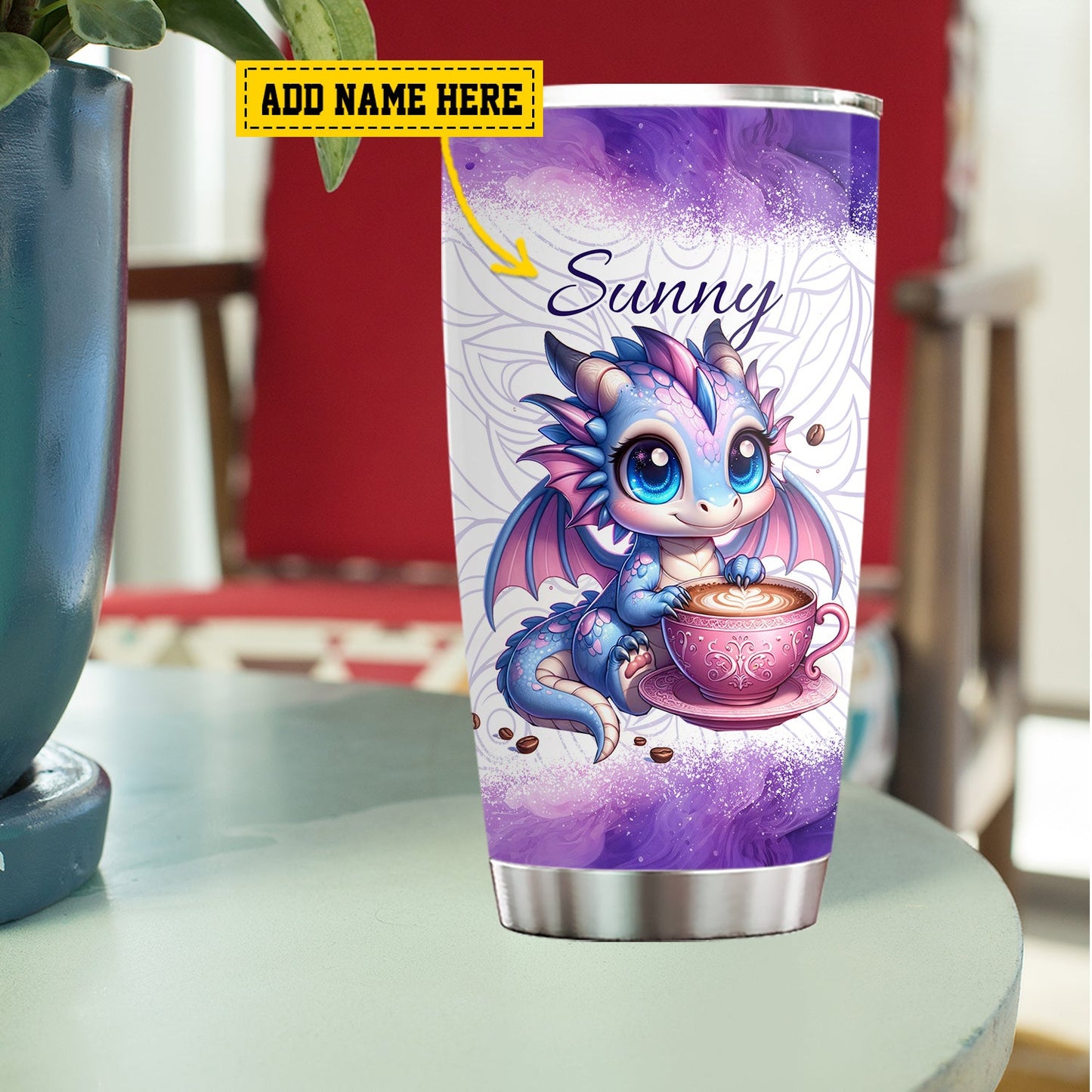 Cute Personalized Dragon Tumbler, My Four Moods, Stainless Steel Tumbler, Gift For Dragon Lovers