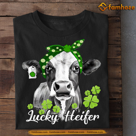 St Patrick's Day Cow T-shirt, Lucky Heifer, Patricks Day Gift For Cow Lovers, Cow Tees, Farmers Tees