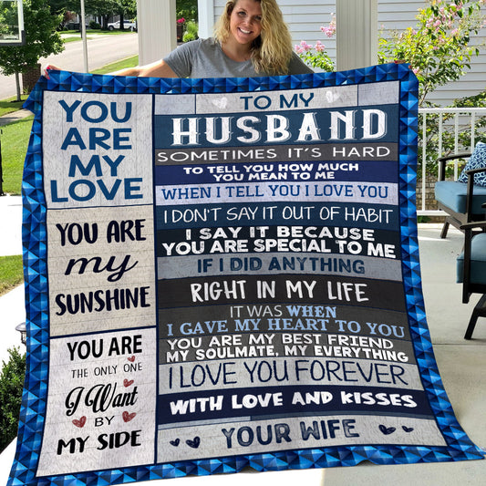 Romantic Valentine's Day Blanket, You Are The Only One I Want By My Side, Inspirational Quotes Fleece Blanket - Sherpa Blanket Gift For Your Husband
