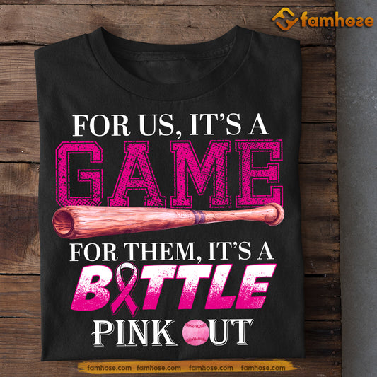 Baseball T-shirt, For Us It's A Game, Gift For Baseball Lovers Who Support Breast Cancer Awareness