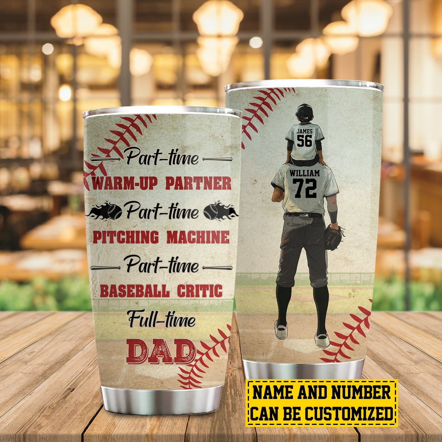 Personalized Baseball Boy Tumbler, Baseball Critic Full Time Dad, Baseball Stainless Steel Tumbler, Father's Day Gift For Baseball Lovers