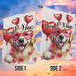 Valentine's Day Golden Retriever Dog Flag, Hugs Kisses, Golden Retriever Garden Flag & House Flag Gift, Valentines Flag Gift For Dog Lovers
