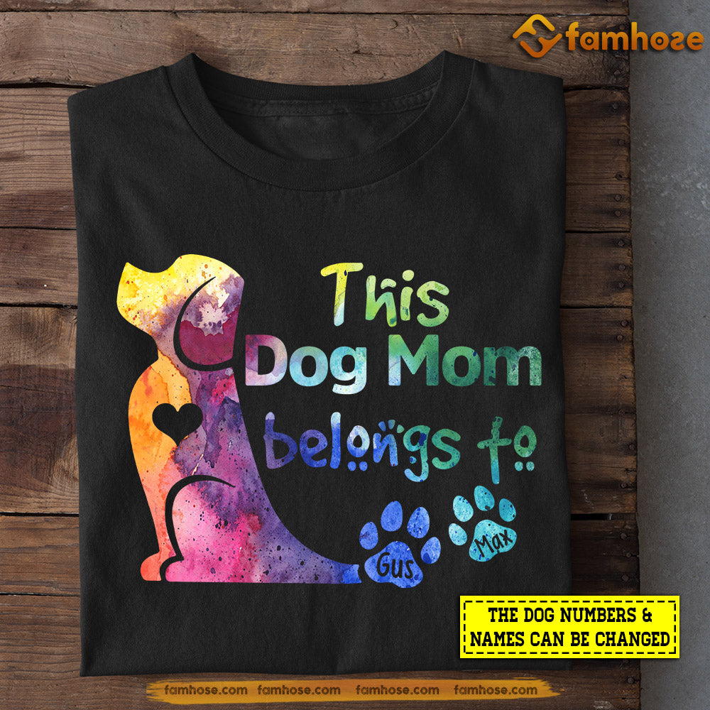 Cute Personalized Mother's Day Dog T-shirt, This Dog Mom Belongs To, Gift For Dog Lovers, Dog Owners, Dog Tees