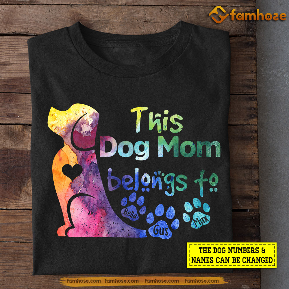 Cute Personalized Mother's Day Dog T-shirt, This Dog Mom Belongs To, Gift For Dog Lovers, Dog Owners, Dog Tees