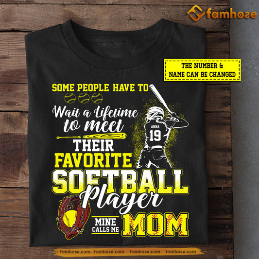 Funny Personalized Mother's Day Softball T-shirt, Softball Player Calls Me Mom, Gift For Softball Lovers, Softball Players