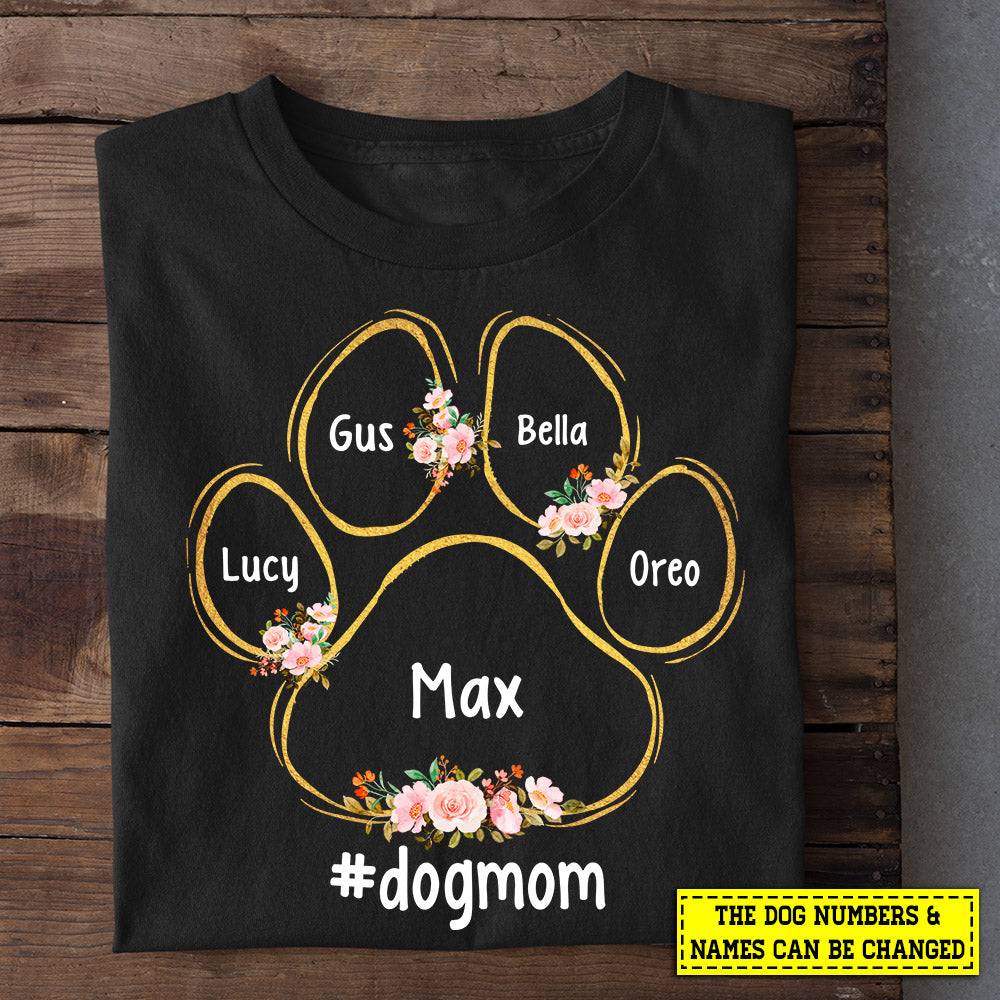 Cute Personalized Dog Mom T-shirt, Dogshoe Dog Mom, Mother's Day Gift For Dog Lovers, Dog Owners, Dog Mom Tees