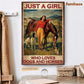 Horse Poster & Canvas, Just A Girl Who Loves Dogs And Horses, Gift For Horse Lovers