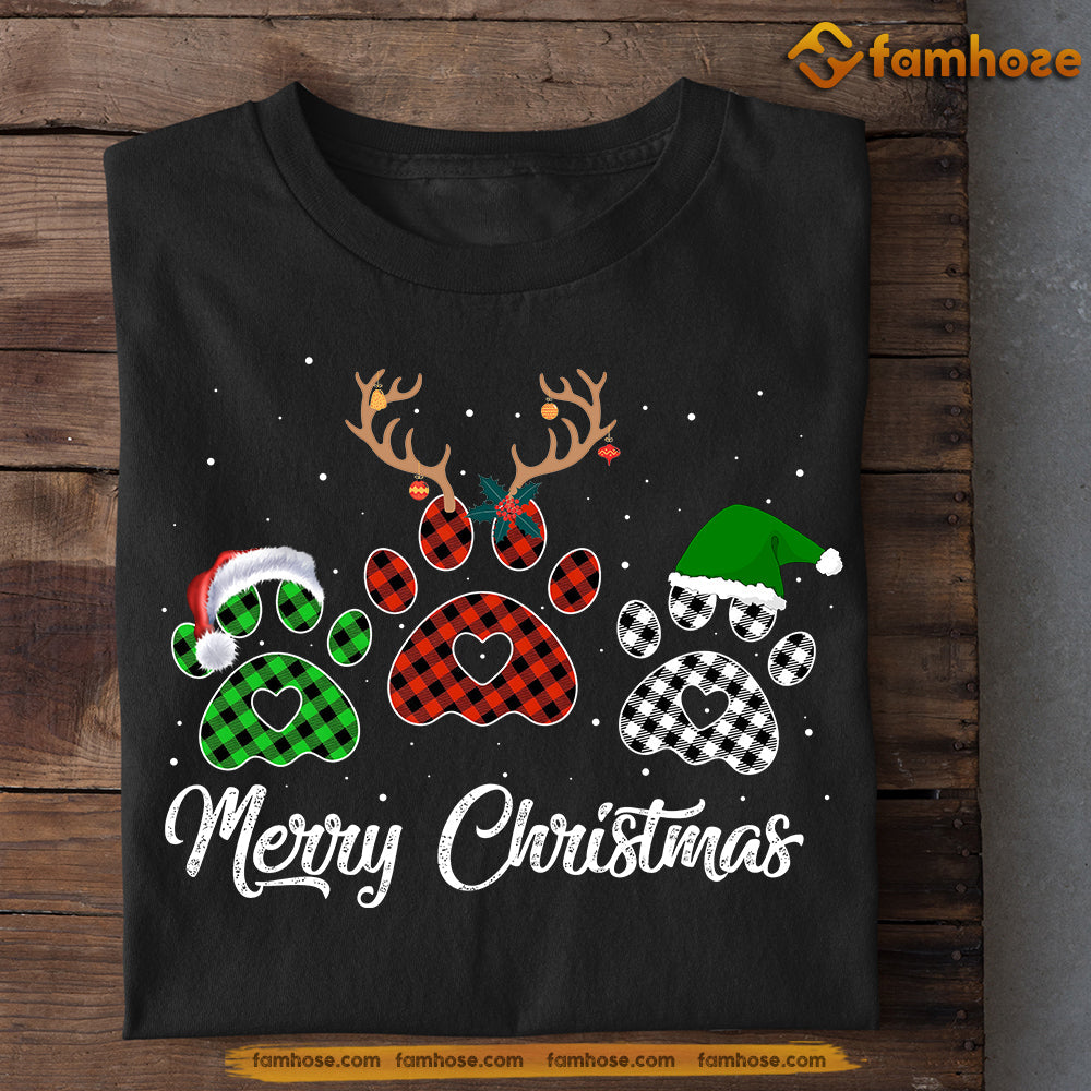 Dog Christmas T-shirt, Merry Christmas Dogshoes Wearing Hats, Gift For Dog Lovers, Dog Tees, Dog Owners