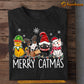 Funny Christmas Cat T-shirt, Catmas, Xmas Gift For Cat Lovers, Cat Owners Tee