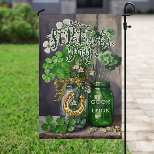 Good Luck Blessed, St Patrick's Day Horse Garden Flag & House Flag Gift, St Patricks Day Irish Outdoor Decoration Gift For Horse Lovers