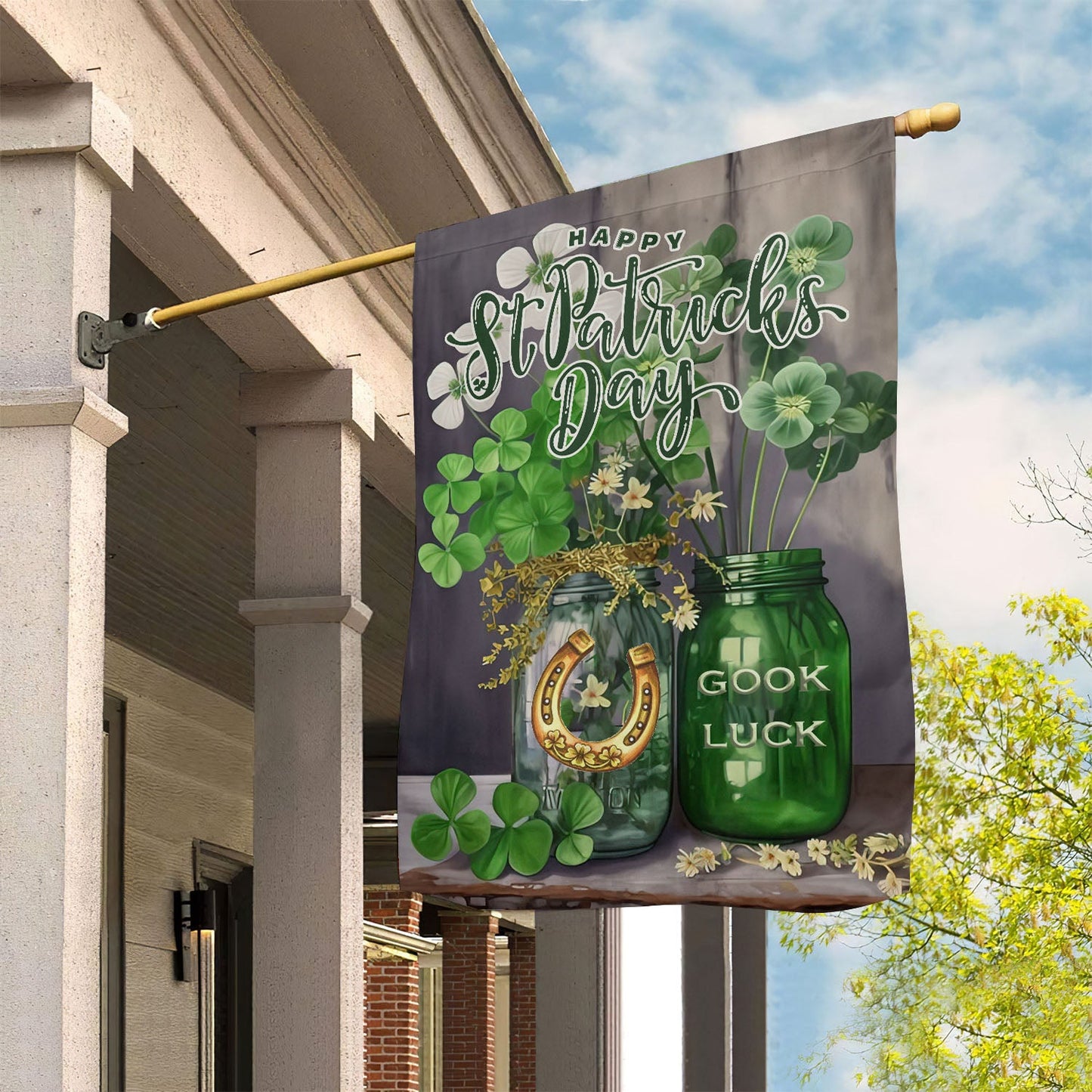 Good Luck Blessed, St Patrick's Day Horse Garden Flag & House Flag Gift, St Patricks Day Irish Outdoor Decoration Gift For Horse Lovers