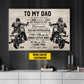 Interesting Personalized Biker Canvas Painting, To My Dad Wall Art Decor, Poster Gift For Dad Biker Lovers