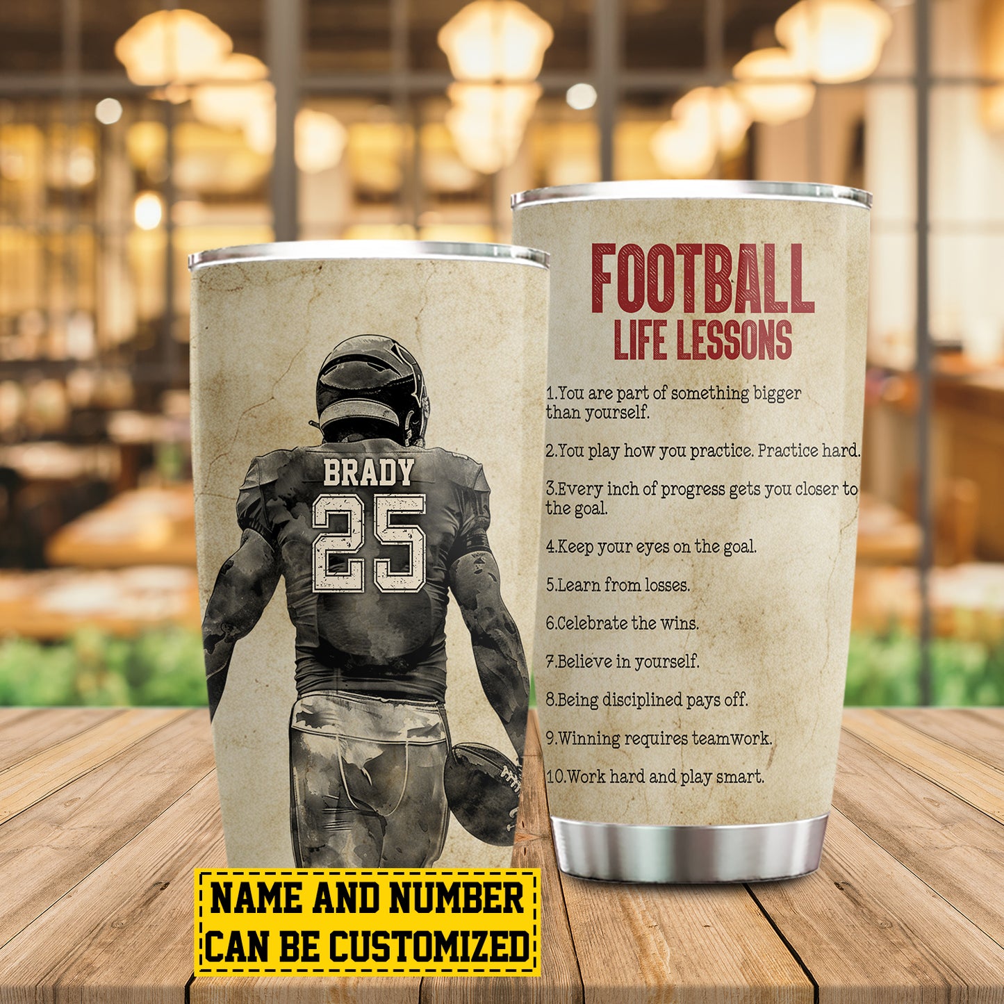 Personalized Football Boy Tumbler, Football Life Lessons, Football Stainless Steel Tumbler, Gift For Football Lovers