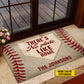 Funny Baseball Doormat, There's No Plate Like Home, Personalized Baseball Doormat For Home Decor Housewarming Gift, Welcome Mat Gift For Baseball Lovers