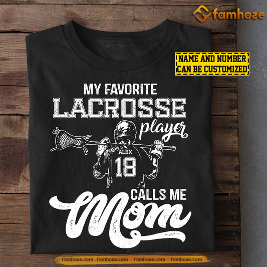 Personalized Mother's Day Lacrosse T-shirt, Lacrosse Player Calls Me Mom, Gift For Lacrosse Lovers, Lacrosse Players