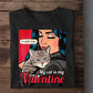 Cartoon Character Valentine's Day Cat T-shirt, My Cat Is My Valentine, Valentines Gift For Cat Lovers Cat Owners, Cat Tees