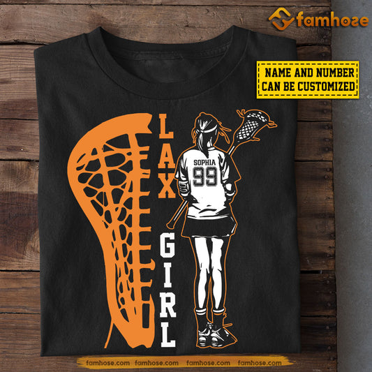 Personalized Cute Lacrosse Girl T-shirt, LAX Girl, Gift For Lacrosse Lovers, Lacrosse Girls