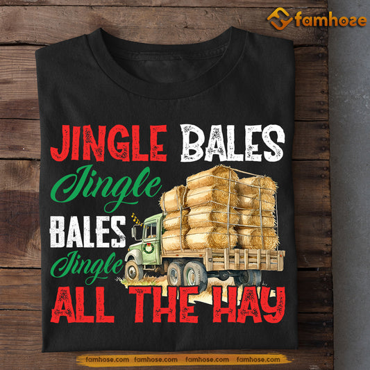 Christmas Farmer T-shirt, Jingle All The Hay, Xmas Gift For Farm Lovers, Farmer Tee