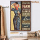 Farm Poster & Canvas, It Isn't The Farm That Makes The Farmer It's The Love, Farmer Canvas Wall Art, Poster Gift For Farm Lovers