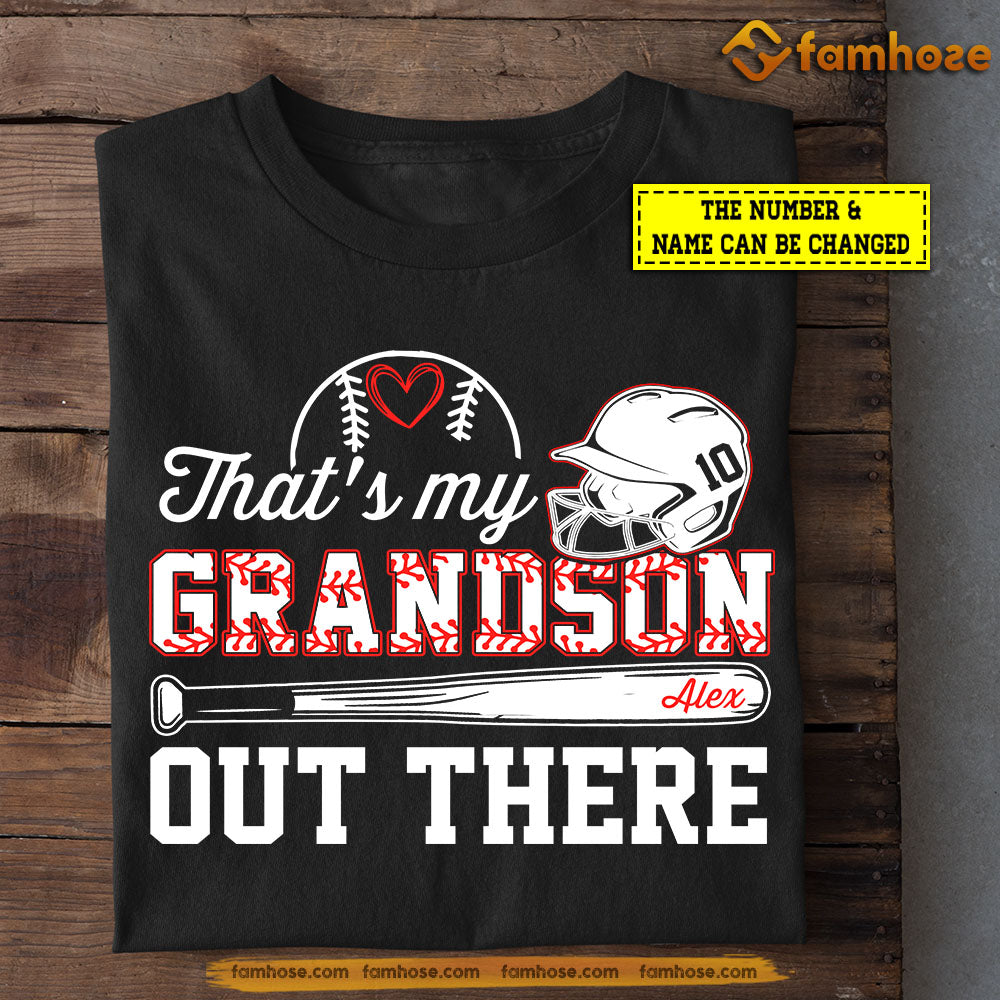 Personalized Mother's Day Baseball T-shirt, My Grandson Out There, Gift For Baseball Lovers, Baseball Players