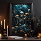 The Skeleton Deep In Flowers Halloween Canvas Painting, Wall Art Decor - Dark Surreal Skull Halloween Poster Gift