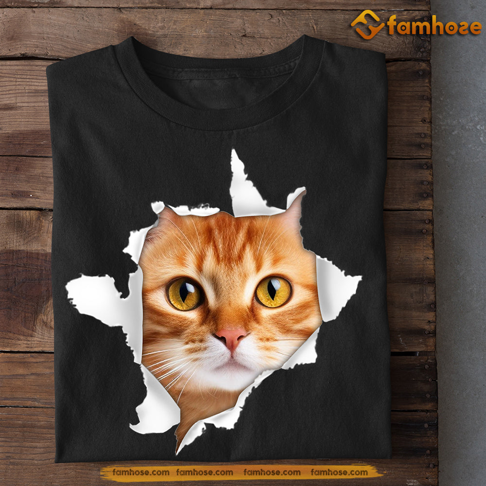 Peeking Feline Wonders, Funny Cat T-shirt, Gift For Cat Lover