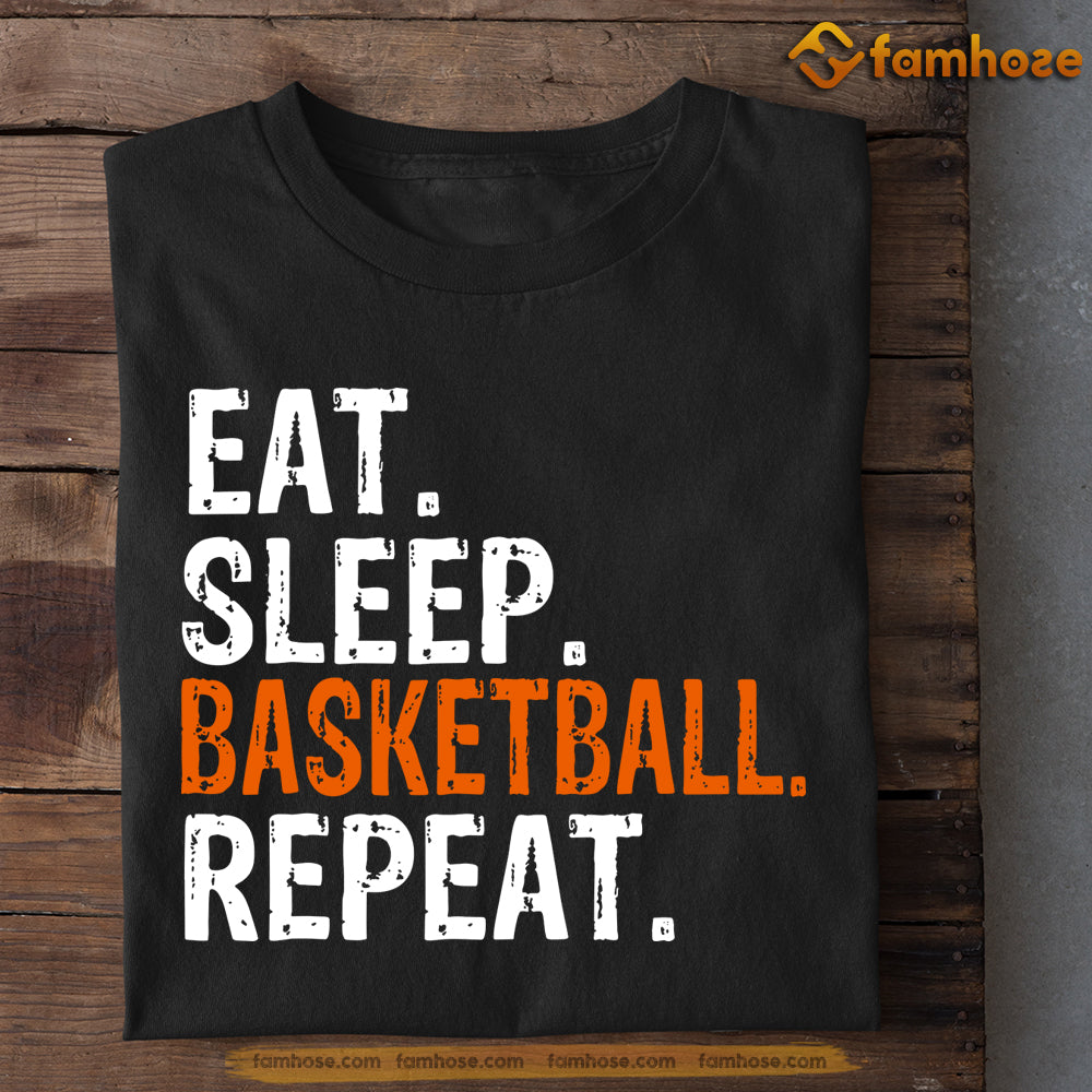 Basketball T-shirt, Eat Sleep Basketball Repeat, Gift For Basketball Lovers, Basketball Tees