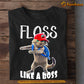 Funny Cat T-shirt, Like A Boss, Gift For Cat Lovers Who Supports Breast Cancer Awareness