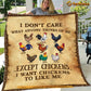 Chicken Blanket, I Don't Care What Anyone Thinks Of Me Chicken Fleece Blanket - Sherpa Blanket Gift For Chicken Lover