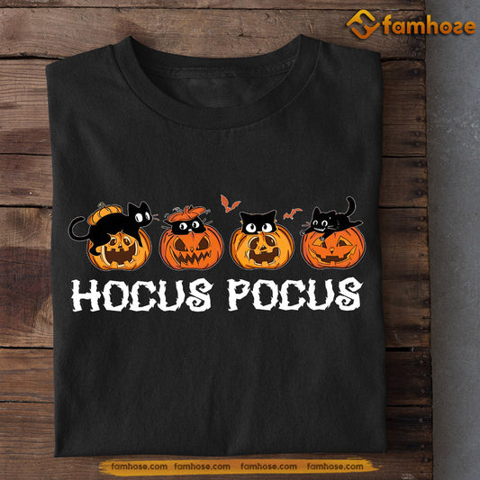 Halloween Black Cat T-shirt, Hocus Pocus Cats Inside Pumpkins, Gift For Cat Lovers, Cat Tees, Cat Owners