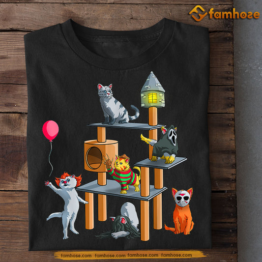 Halloween Cat T-shirt, Spooky Season Gift For Cat Lovers, Cat Owners Tee