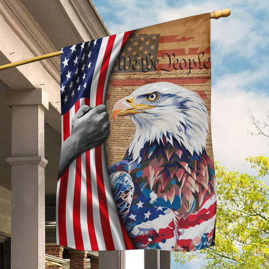 July 4th Eagle Garden Flag & House Flag, Gripping The Spirit Of Liberty, Independence Day Yard Flag Gift For Eagle Lovers