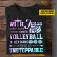 Personalized Volleyball T-shirt, With Jesus In Her Heart Volleyball In Her Hand, Gift For Volleyball Lovers, Volleyball Girls