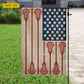 July 4th Lacrosse American Garden Flag House Flag, Independence Day Patriotic Lacrosse USA Yard Flag Gift For Lacrosse Lovers