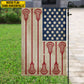 July 4th Lacrosse American Garden Flag House Flag, Independence Day Patriotic Lacrosse USA Yard Flag Gift For Lacrosse Lovers