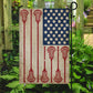 July 4th Lacrosse Garden Flag House Flag, Independence Day Yard Flag Gift For Lacrosse Lovers, Lacrosse Players