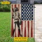 Personalized July 4th Softball Women American Garden Flag House Flag, Independence Day Patriotic Softball USA Yard Flag Gift For Softball Lovers