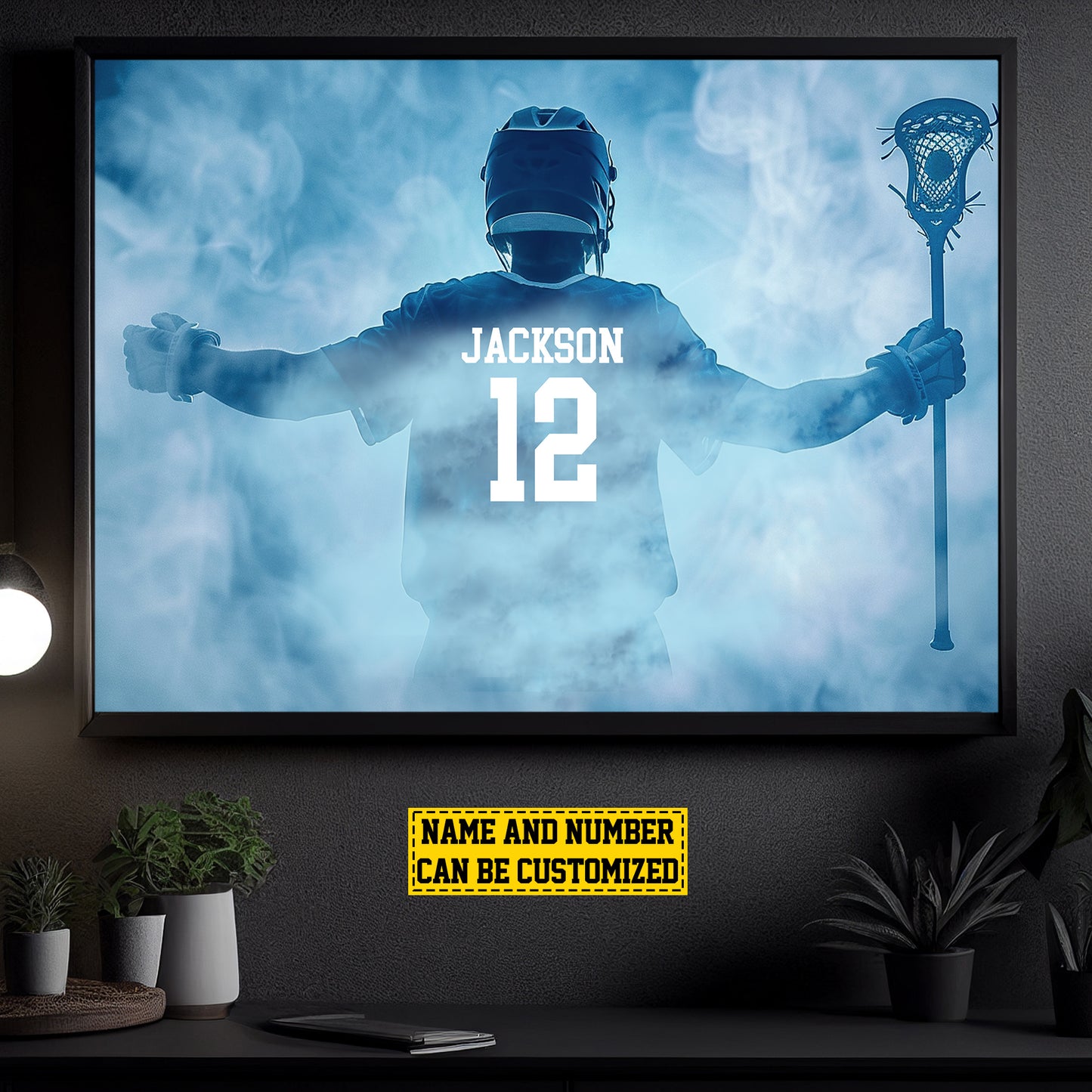 Lacrosse Champion, Personalized Lacrosse Boy Canvas Painting, Sport Wall Art Decor, Poster Gift For Lacrosse Lovers, Lacrosse Players