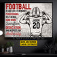 Personalized Football Boy Canvas Painting, Football Is Like Life Inspirational Quotes Wall Art Decor, Poster Gift For Football Lovers
