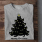 Black Cat Christmas T-shirt, Meowy Christmas Cat Tree, Gift For Cat Lovers, Cat Tees, Cat Owners